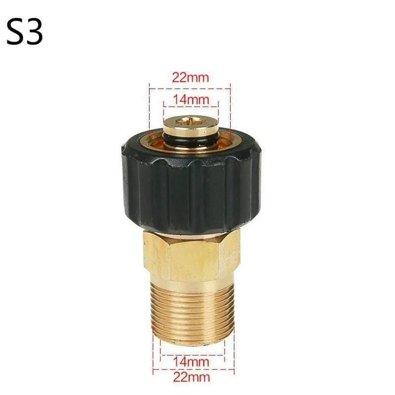 Hochdruckreiniger-Adapter, Schaumlanzen-Adapter, M22 x 14 mm, M22 x 15 mm Außengewinde, Gartenschlauch, Hochdruckreiniger-Zubehör