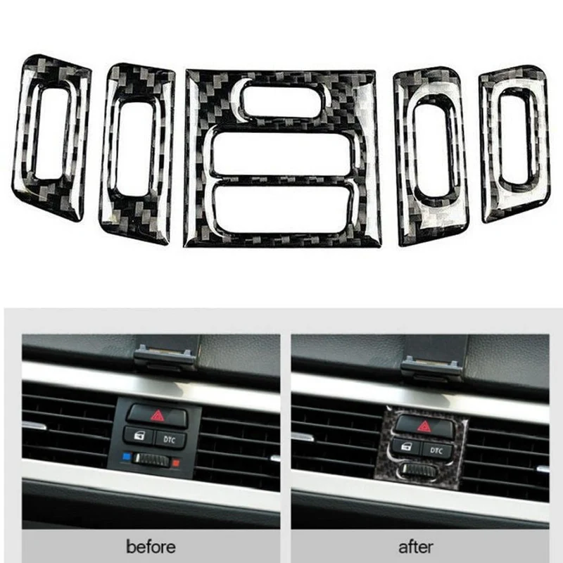 Zubehör Luftauslass Verkleidung Teile 5 Stück Kohlefaser Interieur Für BMW 3er E90 E92 E93 2005-2012