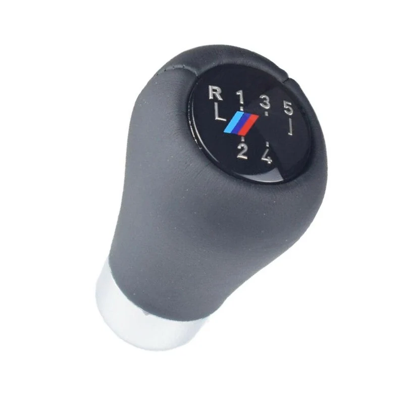 Auto Gear Shift Knob Lederabziehbilder Abdeckung für BMW M E87 E90 E36 E46 E91 E92 F30 5-Gang Schwarz Innenausstattung Teile ersetzen