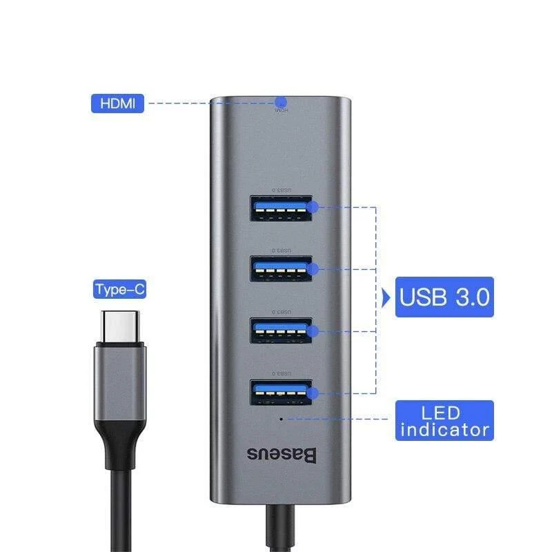 Baseus Multi USB C HUB auf 3.0 USB HDMI Adapter für MacBook Pro Zubehör Typ C HUB RJ45 Kartenleser Ethernet USB Splitter