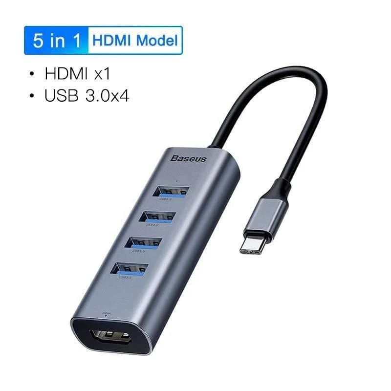 Baseus Multi USB C HUB auf 3.0 USB HDMI Adapter für MacBook Pro Zubehör Typ C HUB RJ45 Kartenleser Ethernet USB Splitter