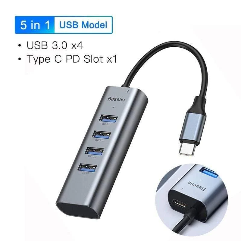 Baseus Multi USB C HUB auf 3.0 USB HDMI Adapter für MacBook Pro Zubehör Typ C HUB RJ45 Kartenleser Ethernet USB Splitter