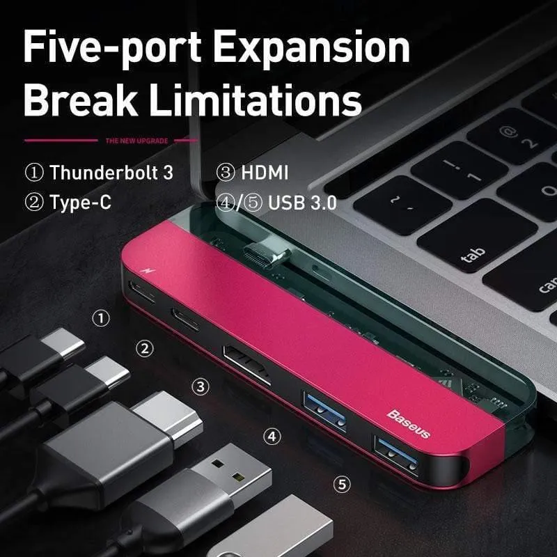 Baseus USB C HUB zu Multi HDMI USB 3.0 USB HUB für MacBook Adapter Zubehör Pro Thunderbolt 3 SD-Kartenleser Typ C USB HUB