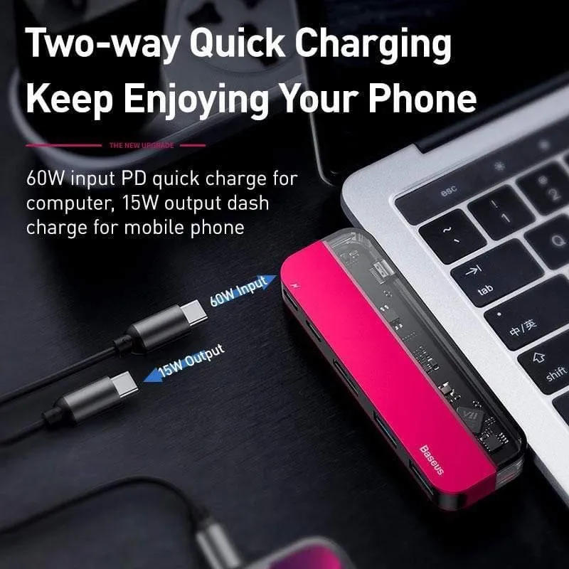 Baseus USB C HUB zu Multi HDMI USB 3.0 USB HUB für MacBook Adapter Zubehör Pro Thunderbolt 3 SD-Kartenleser Typ C USB HUB