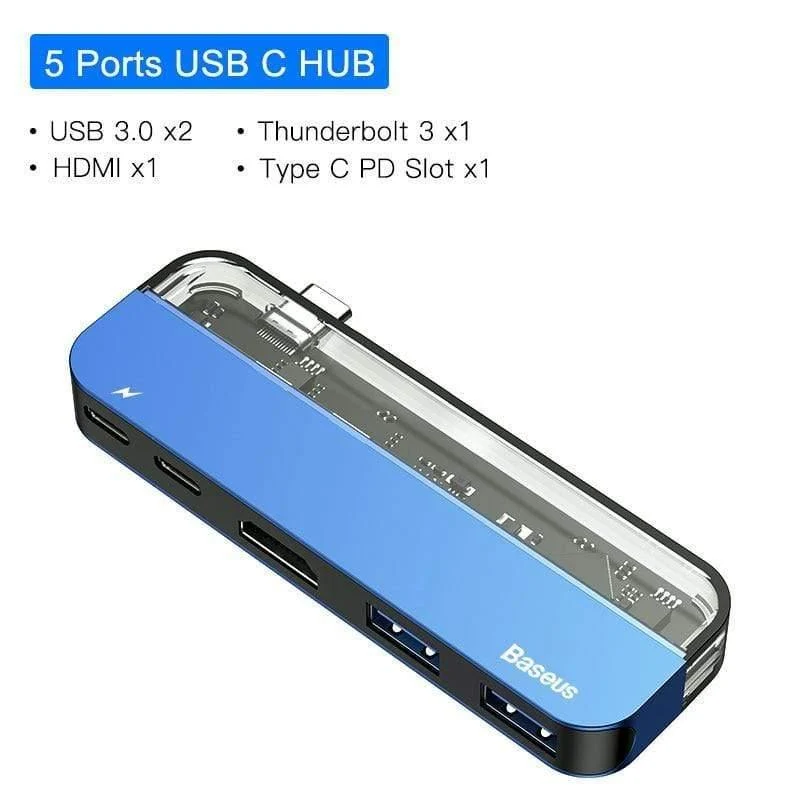 Baseus USB C HUB zu Multi HDMI USB 3.0 USB HUB für MacBook Adapter Zubehör Pro Thunderbolt 3 SD-Kartenleser Typ C USB HUB