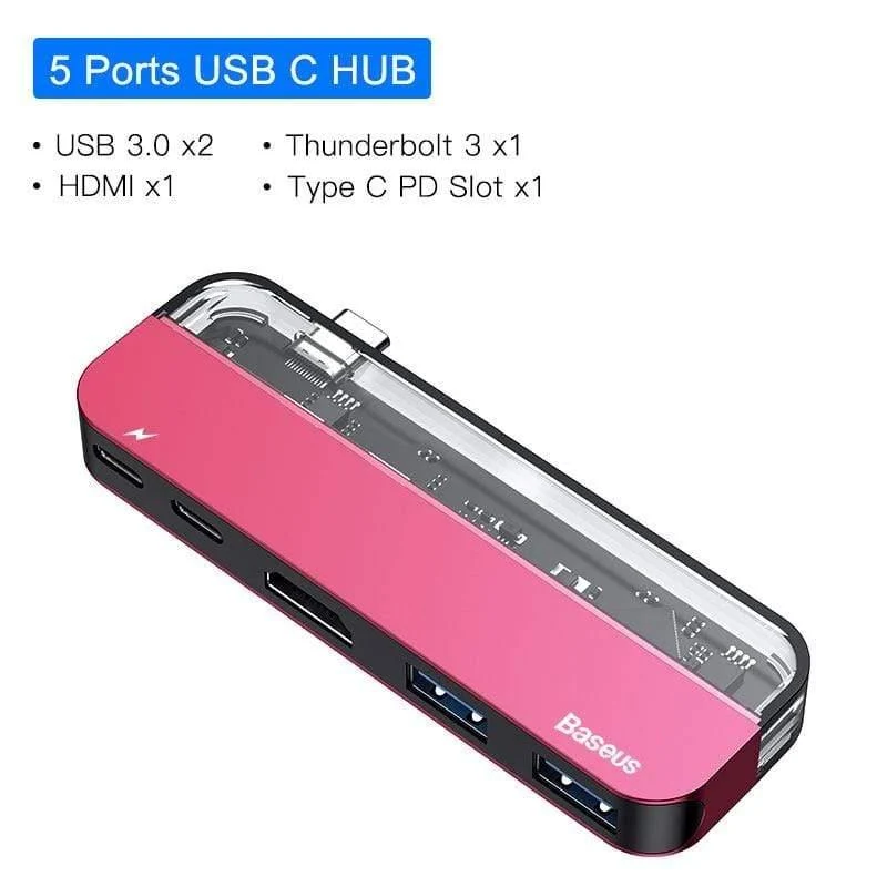 Baseus USB C HUB zu Multi HDMI USB 3.0 USB HUB für MacBook Adapter Zubehör Pro Thunderbolt 3 SD-Kartenleser Typ C USB HUB