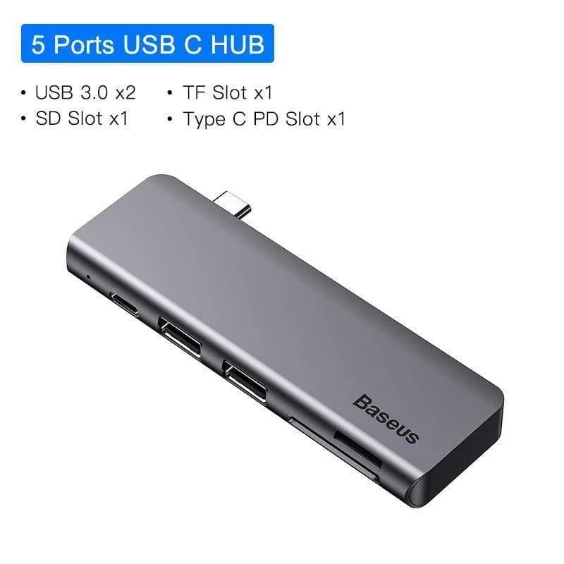 Baseus USB C HUB zu Multi HDMI USB 3.0 USB HUB für MacBook Adapter Zubehör Pro Thunderbolt 3 SD-Kartenleser Typ C USB HUB