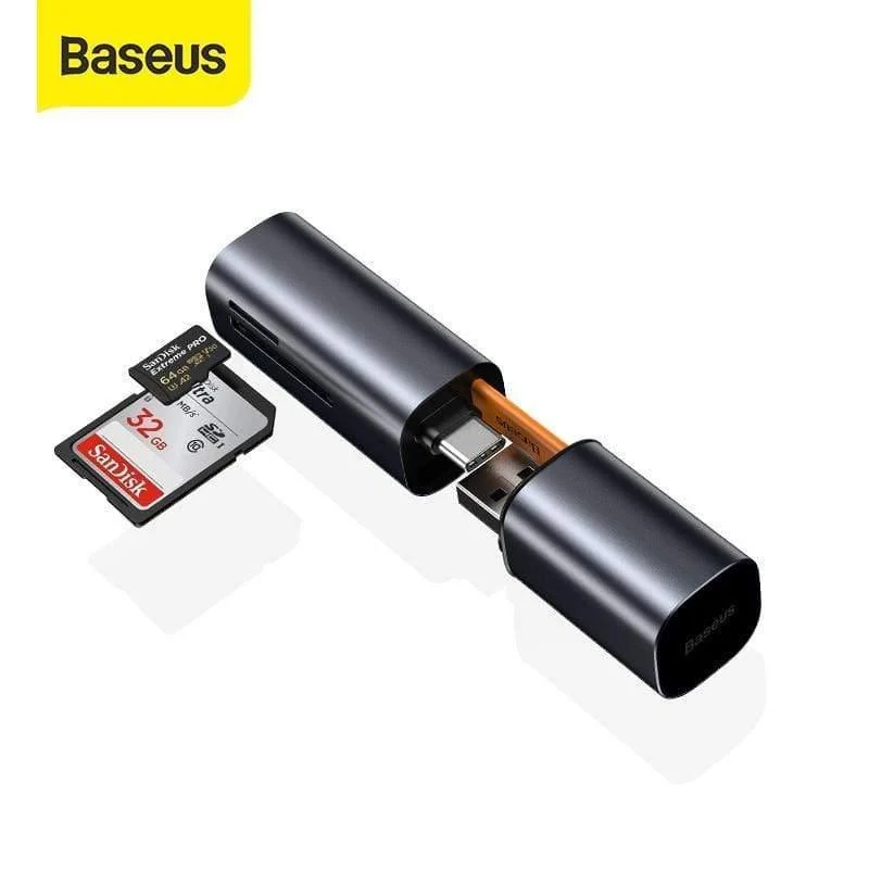 Baseus 2-in-1-Kartenleser, USB 3.0 Typ C auf TF, Micro-SD-Kartenleser für MacBook Pro, Huawei P30 Pro, Smart OTG-Speicherkartenleser