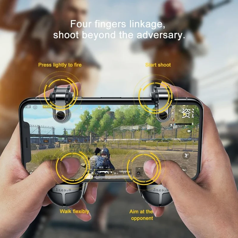 Baseus Gamepad Für PUBG IOS Android Joystick Joypad L1 R1 Handy Game Pad Shooter Controller Trigger Feuerknopf Griff