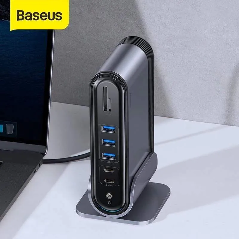 Baseus USB C HUB Typ C für Multi HDMI USB 3.0 mit Netzteil-Dockingstation für MacBook Pro RJ45 OTG USB-Anschlüsse USB HUB