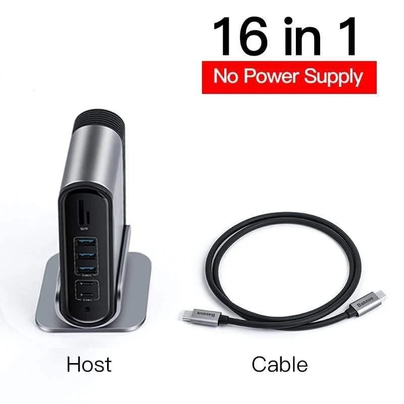 Baseus USB C HUB Typ C für Multi HDMI USB 3.0 mit Netzteil-Dockingstation für MacBook Pro RJ45 OTG USB-Anschlüsse USB HUB