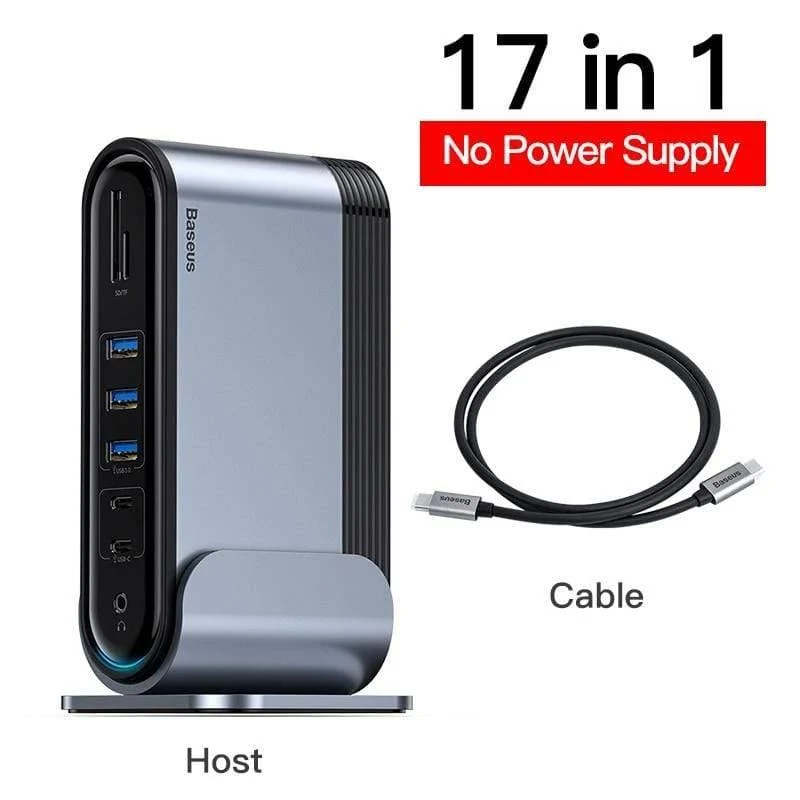 Baseus USB C HUB Typ C für Multi HDMI USB 3.0 mit Netzteil-Dockingstation für MacBook Pro RJ45 OTG USB-Anschlüsse USB HUB
