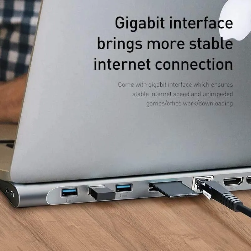 Baseus USB Typ C HUB bis 3.0 USB HDMI RJ45 USB HUB für MacBook Pro Zubehör USB Splitter Multi 11 Anschlüsse Typ C HUB USB-C HUB