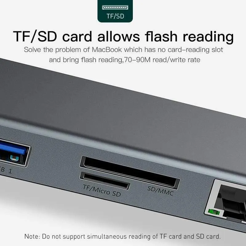 Baseus USB Typ C HUB bis 3.0 USB HDMI RJ45 USB HUB für MacBook Pro Zubehör USB Splitter Multi 11 Anschlüsse Typ C HUB USB-C HUB