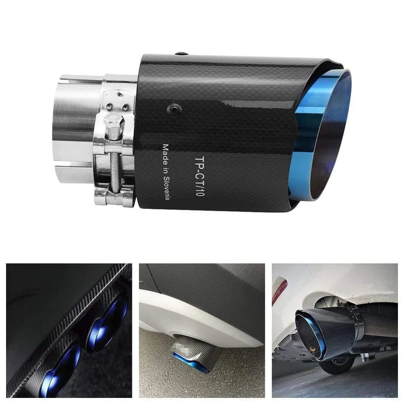 Universal Carbon Fiber Cut Out Düse für Schalldämpfer Auto Auspuff Tipps Rohr Ausschnitt Dekoration Styling Tuning Zubehör für BMW VW