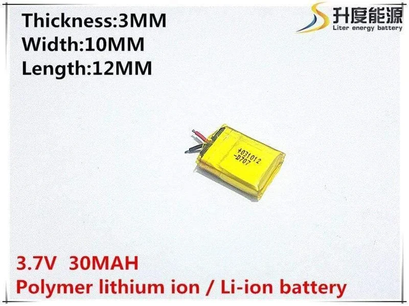 Großhandel 10pcs 3.7V 30mAh 301012 Akku Lithium Polymer Li-Ionen Akku Für Mp3 Mp4 PAD DVD DIY Bluetooth