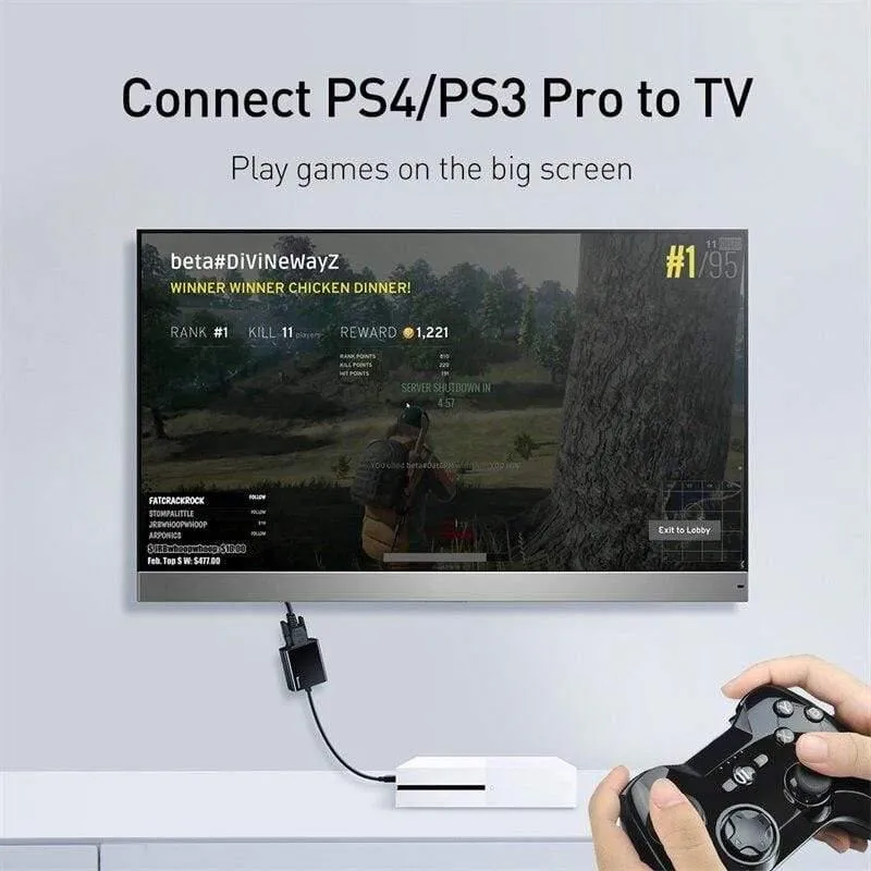 Baseus HDMI-zu-VGA-Adapter für Xiaomi Box 3 4 männlicher HDMI-zu-weiblicher VGA-Adapter 1080P-Konverter mit 3.5-Buchse für TV-PC-Projektor
