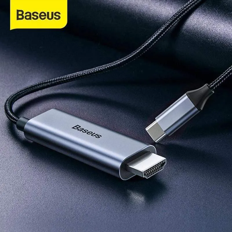 Baseus USB C HDMI-Kabel Typ C zu HDMI 4K 60Hz HDMI-Adapter Thunderbolt 3 zu HDMI-Kabel HDMI 2.0 für Samsung S20 S10 Huawei P40 (GRAU 1.8 m)