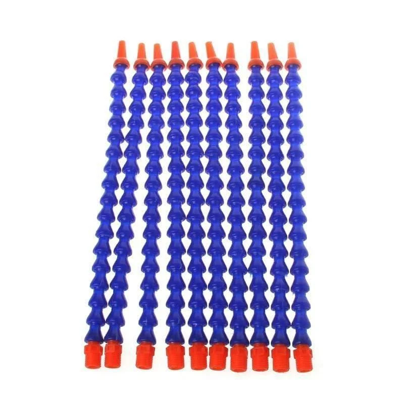 10 Stück runde Düse 1 / 4PT flexibler Ölkühlmittelrohrschlauch Blau Orange