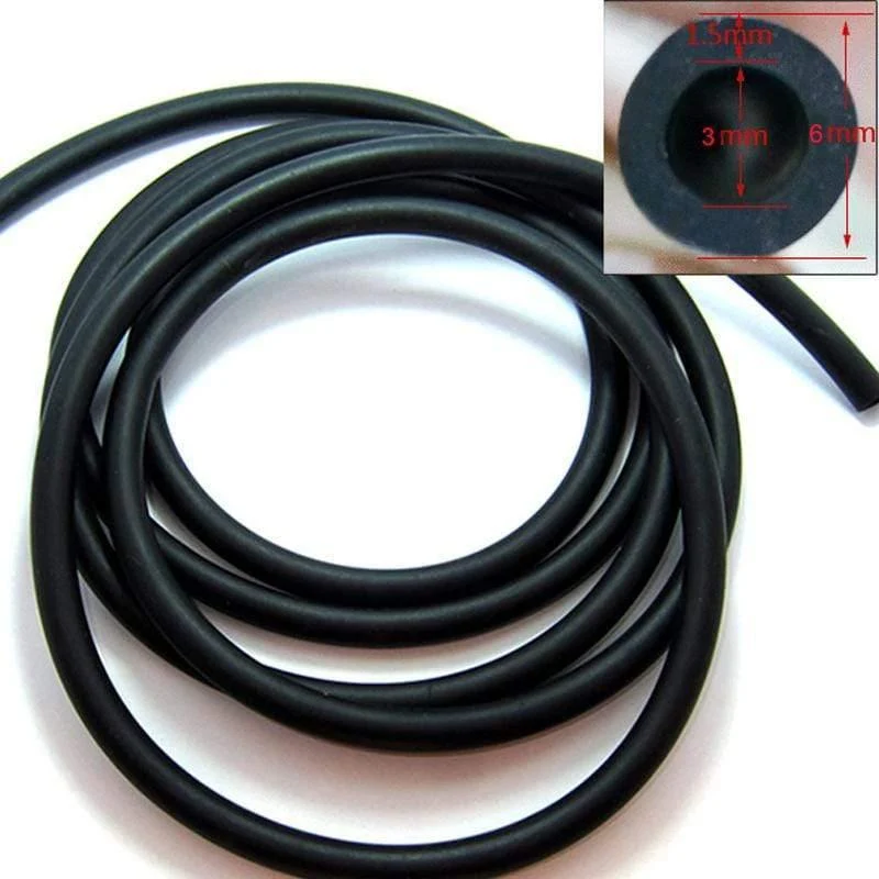 3 x 6 mm / 4 x 7 mm schwarz Epdm Rubber Auto Wipers Wasserrohr Wassersprühdüse Verbindungsrohr Gummischlauch für Auto