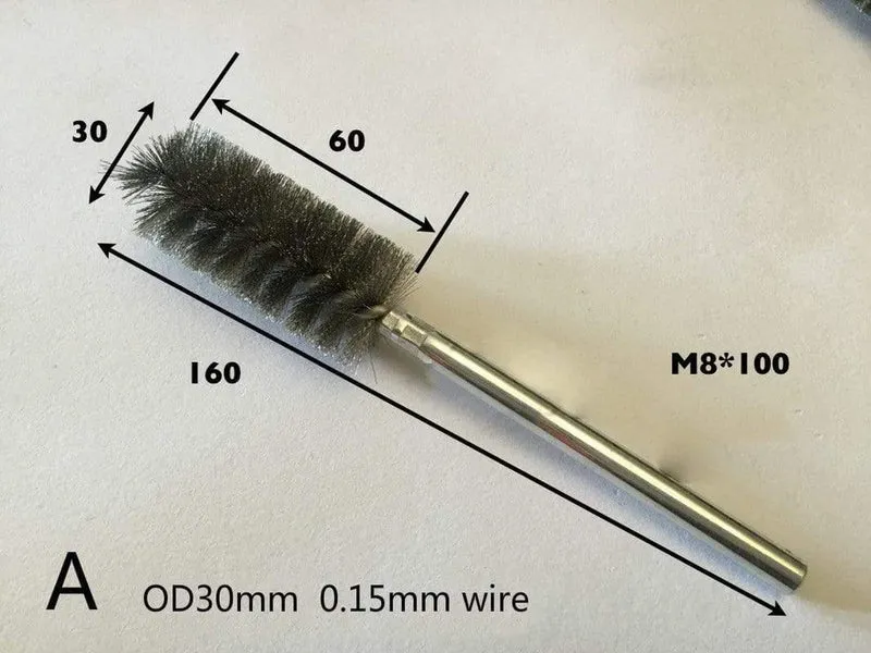 1 stücke Stahldraht Kessel Reinigungsbürste Drahtbürste Rohrreiniger Draht Reinigungsbürste Edelstahl Drahtbürste OD30/35/40/50 MM