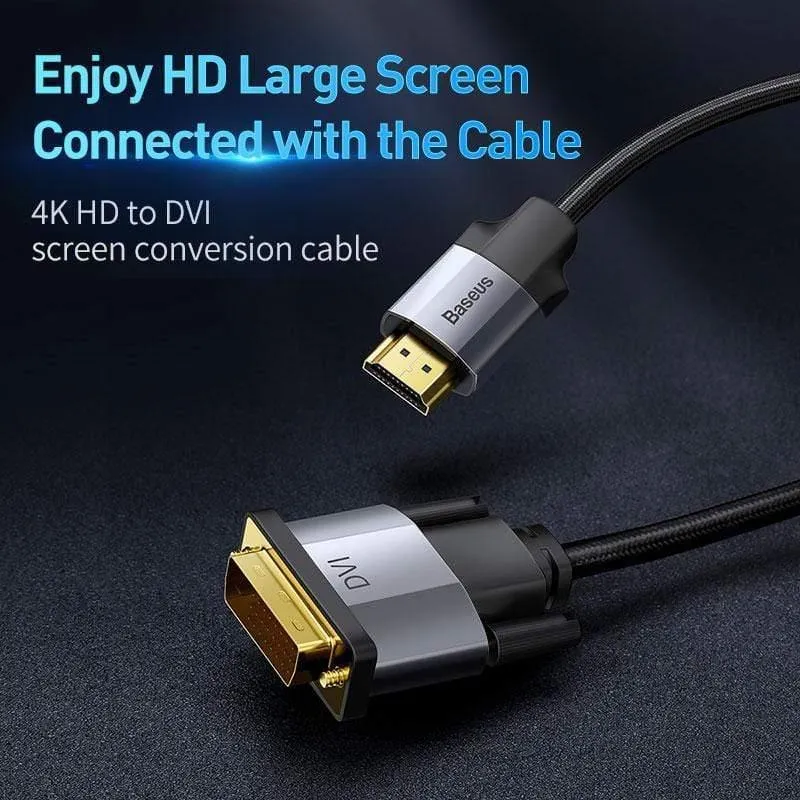 Baseus 4KHD DVI zu HDMI Kabel Stecker zu Stecker Zweiwege HDMI zu DVI Adapter Konverter für PS4 PC HDTV Projektor