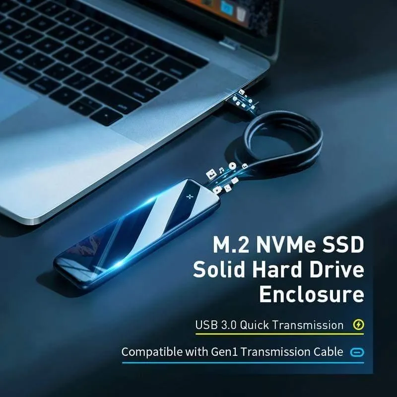 Baseus M2 SSD-Gehäuse M.2 auf USB Typ C 3.0 NVME-Gehäuse SSD-Festplatte für PCIE NVME NGFF SATA M/B KEY SSD-Festplattenbox SSD-Caddy