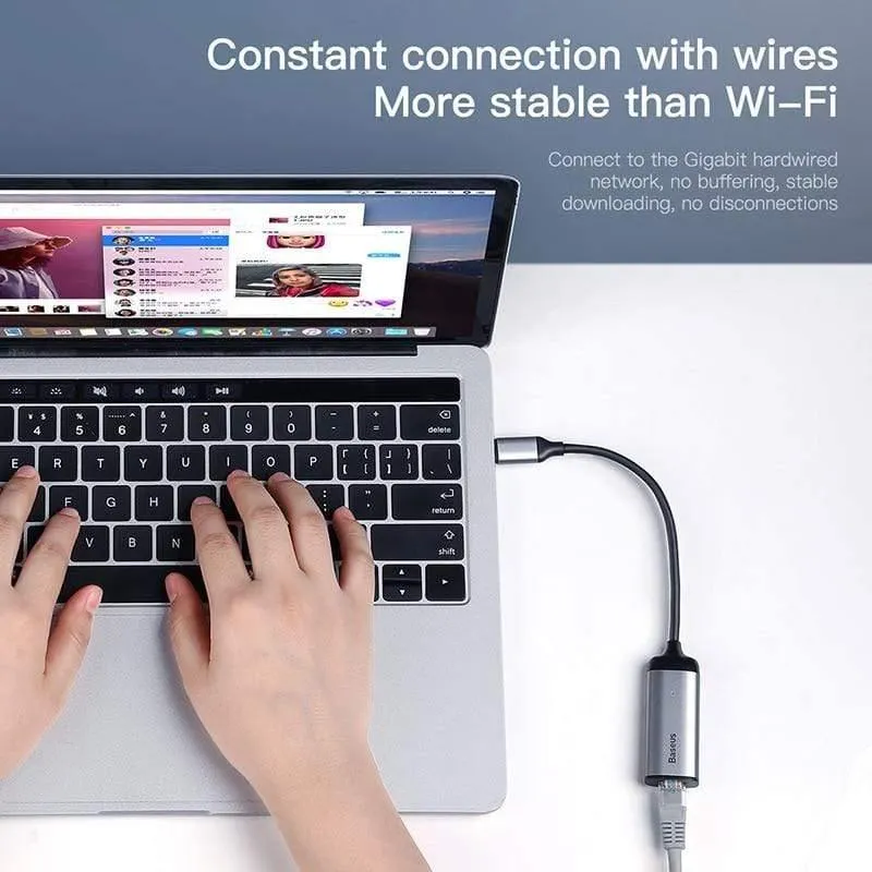 Baseus USB C Ethernet USB Typ C zu RJ45 HUB Adapter für MacBook Pro Xiaomi Mi Box 3 / S Samsung S10 S9 Netzwerkkarte USB Lan (1000 Mbit / s Lan)