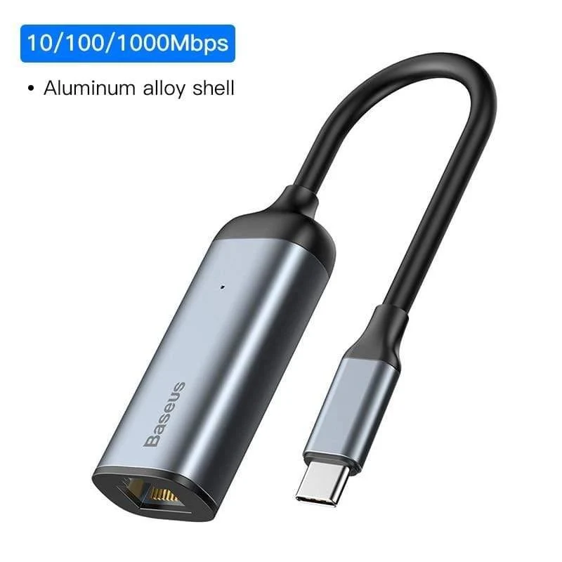 Baseus USB C Ethernet USB Typ C zu RJ45 HUB Adapter für MacBook Pro Xiaomi Mi Box 3 / S Samsung S10 S9 Netzwerkkarte USB Lan (1000 Mbit / s Lan)