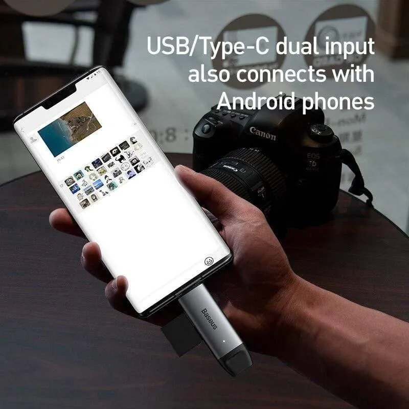 Baseus-Kartenleser Typ C USB 3.0 auf USB Micro SD TF-Kartenleseradapter für Laptop-Zubehör Multi-Smart-Speicherkartenleser (grauer Kartenleser)
