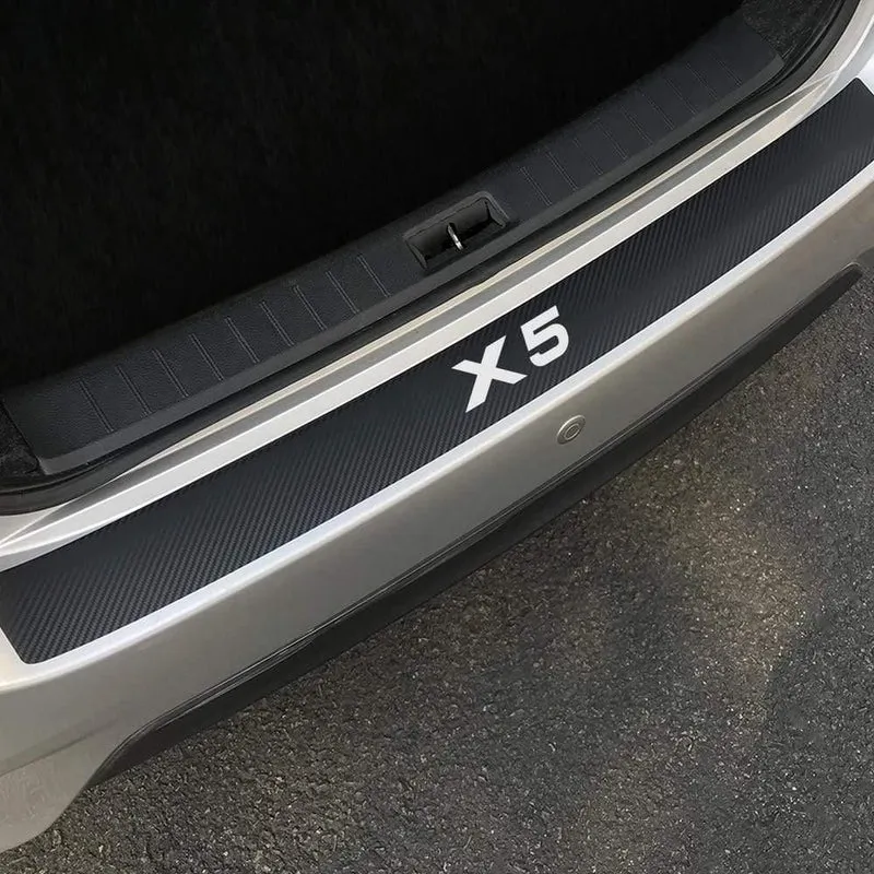 Autoaufkleber für BMW X5 F15 E70 E53 G05 Auto Heckstoßstange Kofferraumschutz Aufkleber Wasserdichtes Carbonfaser-Tuning Autozubehör (für X5)