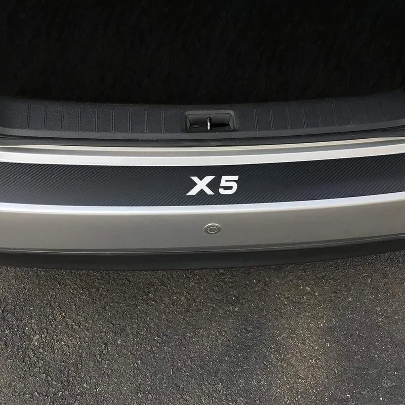 Autoaufkleber für BMW X5 F15 E70 E53 G05 Auto Heckstoßstange Kofferraumschutz Aufkleber Wasserdichtes Carbonfaser-Tuning Autozubehör (für X5)