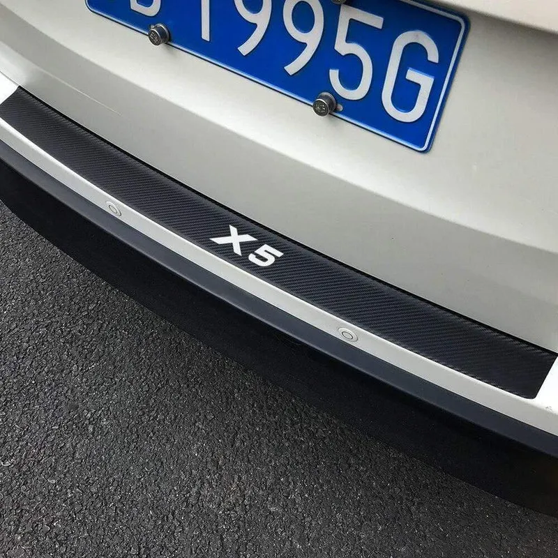 Autoaufkleber für BMW X5 F15 E70 E53 G05 Auto Heckstoßstange Kofferraumschutz Aufkleber Wasserdichtes Carbonfaser-Tuning Autozubehör (für X5)