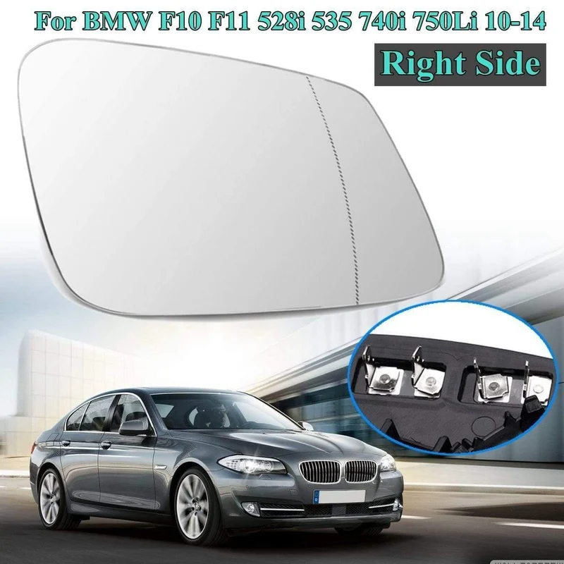 1 Paar Auto-Außenteile beheizt Heckspiegel Glasspiegel + Verbindungskabel Für BMW 6/7 Baureihe F10 F11 528i 535 740i 750Li 2010-14