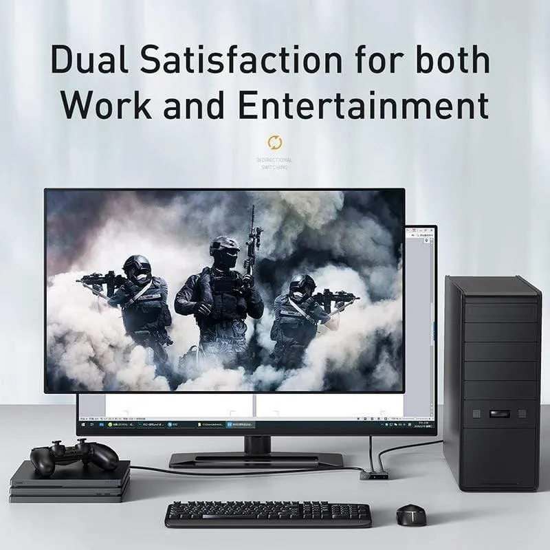 Baseus HDMI Splitter 4K 60Hz Bidirektionaler HDMI-Schalter 1x2 / 2x1 HDR HDMI-Audioadapter für PS4-TV-Box HDMI-Umschalter (HDMI-Schalter-94 HDMI-Schalter-200009042)