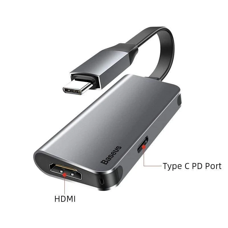 Baseus USB C HDMI-Kabel Typ C zu HDMI Splitter 4K 60Hz HDMI Adapter für Samsung S20 Huawei P40 Oneplus 7 HDMI Extender (Typ C zu HDMI 1.8 m)