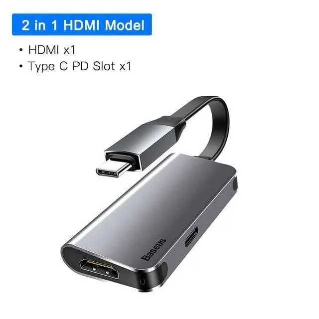 Baseus USB C HDMI-Kabel Typ C zu HDMI Splitter 4K 60Hz HDMI Adapter für Samsung S20 Huawei P40 Oneplus 7 HDMI Extender (Typ C zu HDMI 1.8 m)