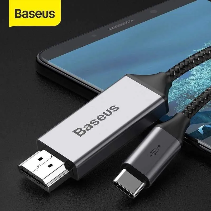 Baseus USB C HDMI-Kabel 4K 60Hz Typ C zu HDMI-Verlängerungsadapterkabel für Huawei P30 P40 Pro Samsung S20 S10 S9 OnePlus 7 (grau 1.8 m)
