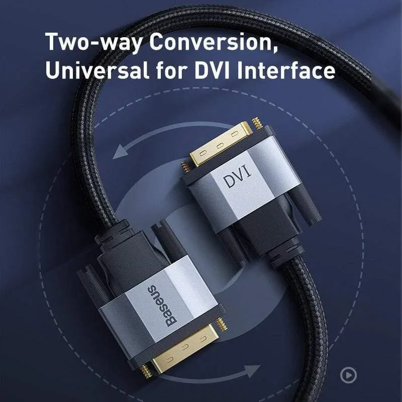 Baseus DVI-Kabel 2K DVI-D-Kabel DVI-Stecker auf DVI-Stecker für HDTV-Projektor Multimedia 24+1 DVI D Vedio Dual Link-Kabelleitung
