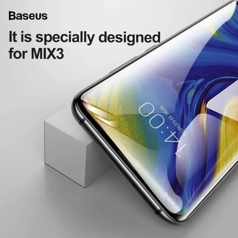 Baseus 0.3 mm dünnes Schutzglas für Xiaomi Mix 3 Displayschutz 9H Kratzfestes Anti-Blau-gehärtetes Glas für Xiaomi Mix3