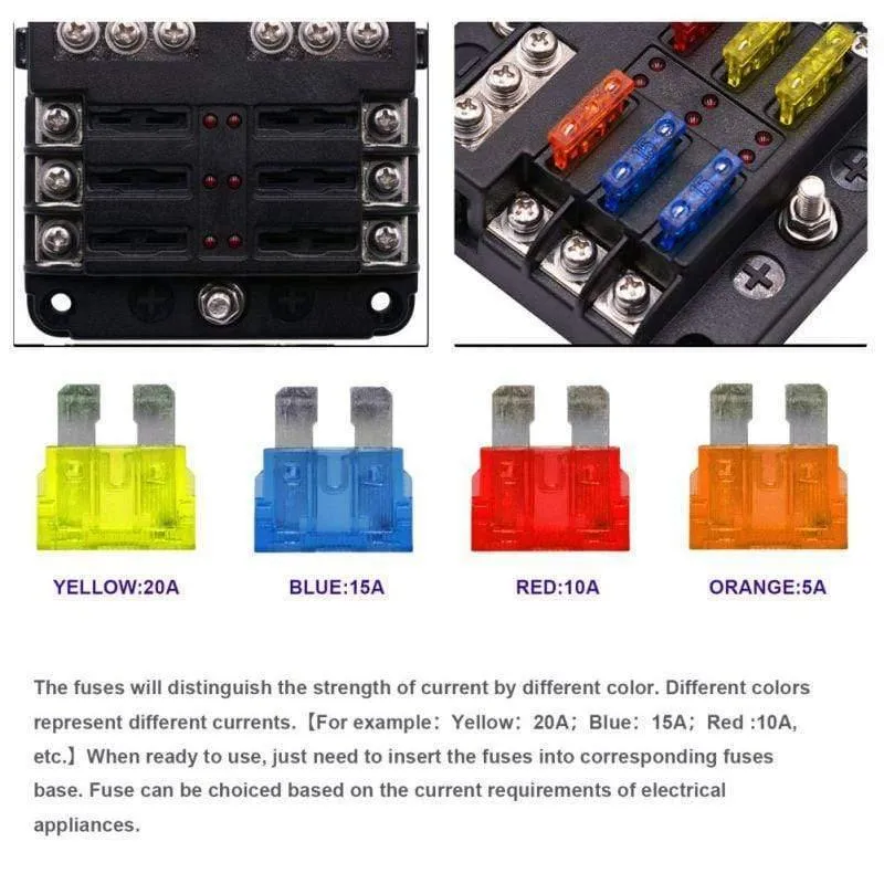 6-Wege-Blade-Sicherungshalter-Box-Block-Gehäuse für 32-V-Auto-LKW-Boot-Marine-Bus-Automotive