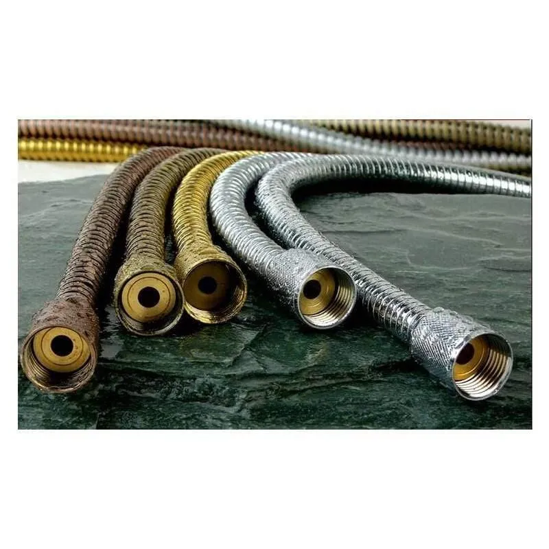 Duschschlauch 150cm Duschrohr aus Edelstahl Flexibler Gold-Badschlauch Sanitär Chrom ORB