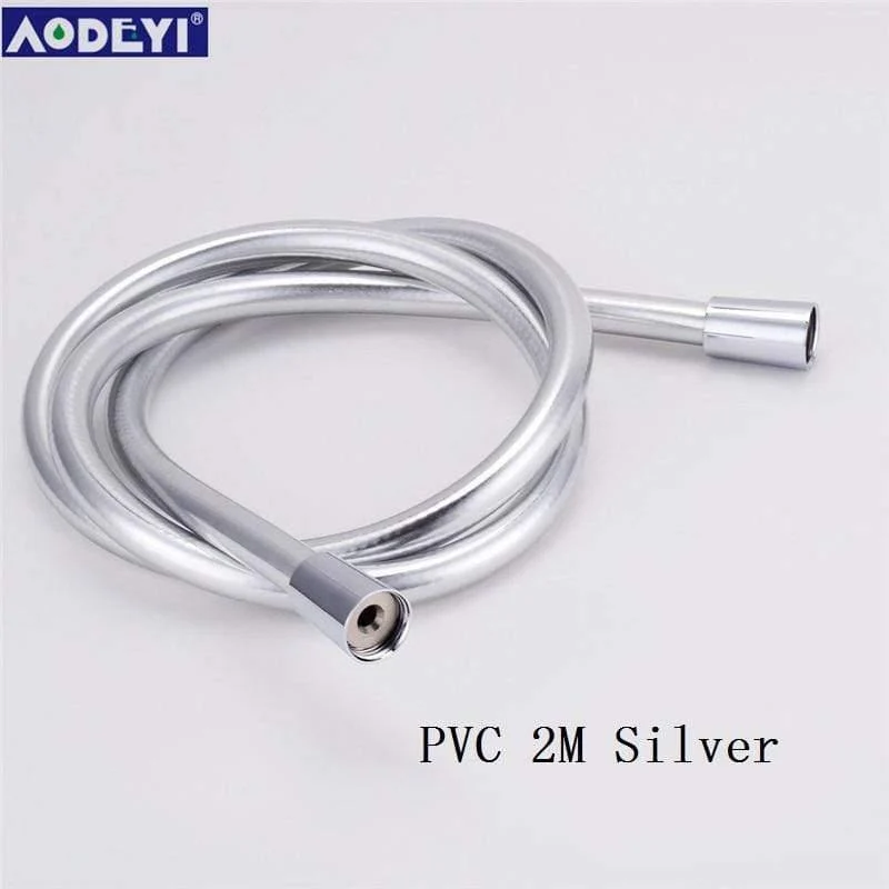PVC-Hochdruck-Brauseschlauch aus glattem PVC in Silber und Schwarz für Bad, Handbrause, flexibler Duschschlauch, kostenloser Versand 11-088