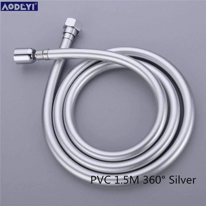 PVC-Hochdruck-Brauseschlauch aus glattem PVC in Silber und Schwarz für Bad, Handbrause, flexibler Duschschlauch, kostenloser Versand 11-088