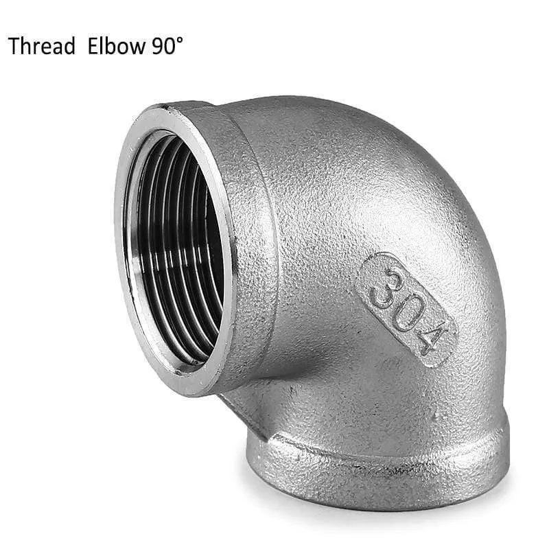 1/4 bis 3/4 Zoll SS304 Edelstahl-Gewindebogen-Kreuznippel-Rohrstopfen-T-Stück-Kappen-Endrohr-Fitting-Nippel