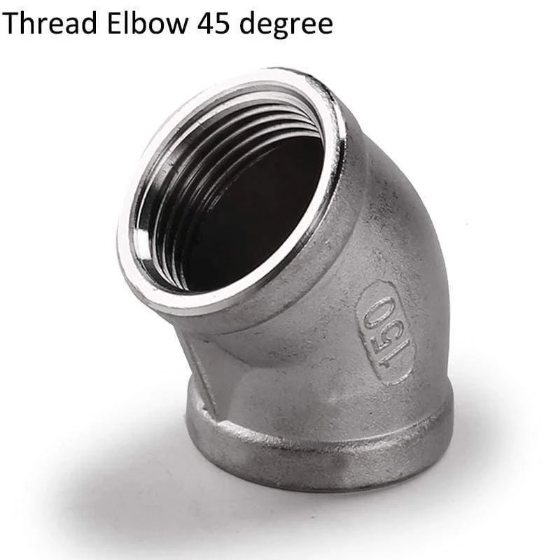 1/4 bis 3/4 Zoll SS304 Edelstahl-Gewindebogen-Kreuznippel-Rohrstopfen-T-Stück-Kappen-Endrohr-Fitting-Nippel