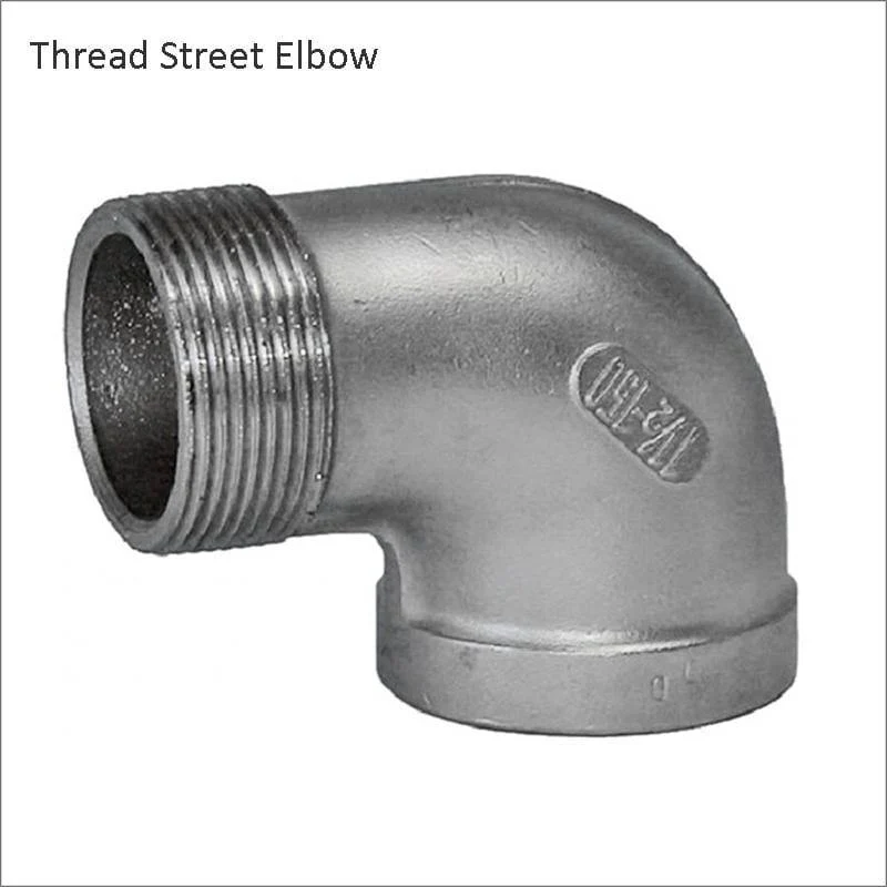 1/4 bis 3/4 Zoll SS304 Edelstahl-Gewindebogen-Kreuznippel-Rohrstopfen-T-Stück-Kappen-Endrohr-Fitting-Nippel
