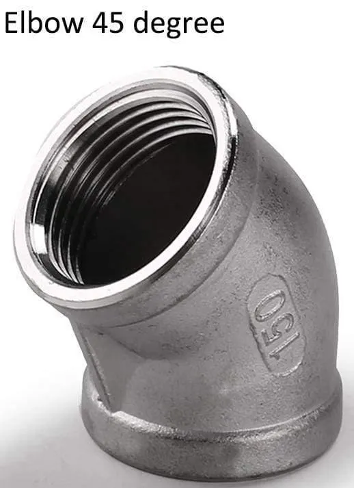1/4 bis 3/4 Zoll SS304 Edelstahl-Gewindebogen-Kreuznippel-Rohrstopfen-T-Stück-Kappen-Endrohr-Fitting-Nippel