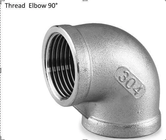 1/4 bis 3/4 Zoll SS304 Edelstahl-Gewindebogen-Kreuznippel-Rohrstopfen-T-Stück-Kappen-Endrohr-Fitting-Nippel