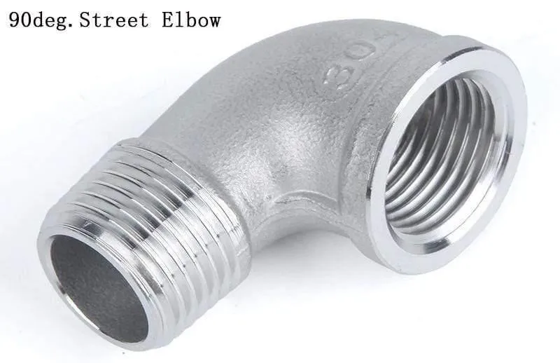 1/4 bis 3/4 Zoll SS304 Edelstahl-Gewindebogen-Kreuznippel-Rohrstopfen-T-Stück-Kappen-Endrohr-Fitting-Nippel